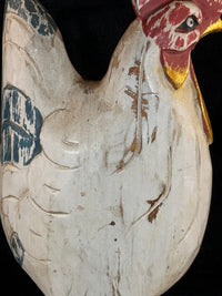 Thumbnail for Hand Wooden Carved Rooster Statue – Rustic Folk Art Painted Chicken 15