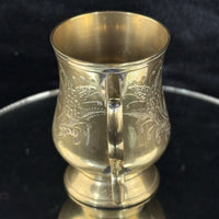 Thumbnail for Evans Brass Commemorative Mug 1950–1975 – 5” Engraved Floral Cup Trophy J&E7