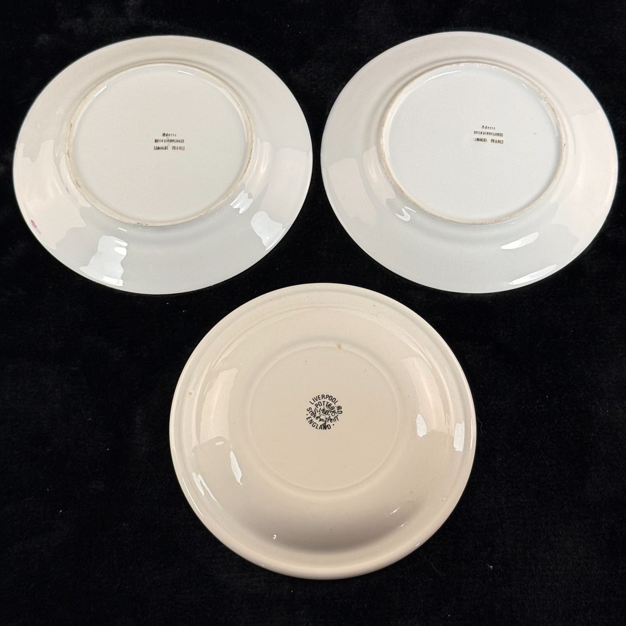 Odette Degrain Delorge Limoges France Hunting Dog Plates Set of 3 8" Porcelain5