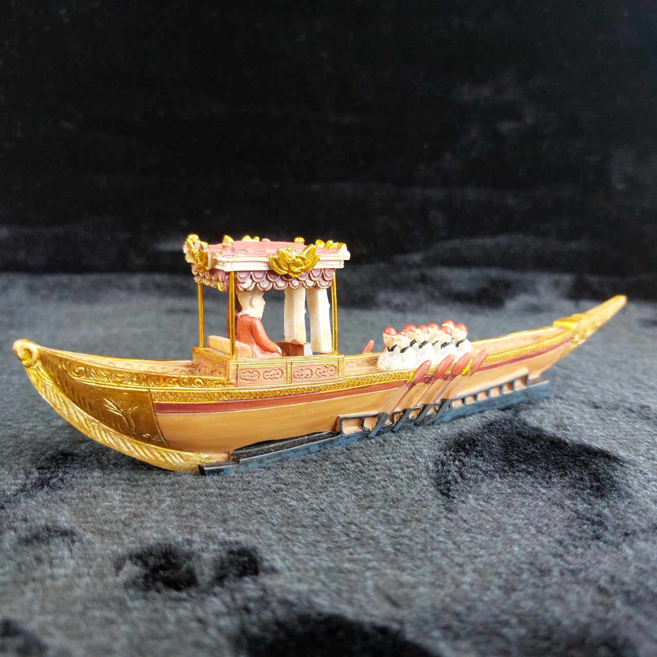 Middle Eastern Sultan’s Boat Figurine Hand Painted Wood Resin Model decor   20cm0