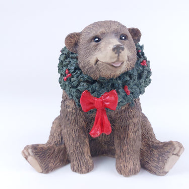 Tom Rubel Silver Deer Christmas Bear Figurine - Collectible Festive Decor  Resin0