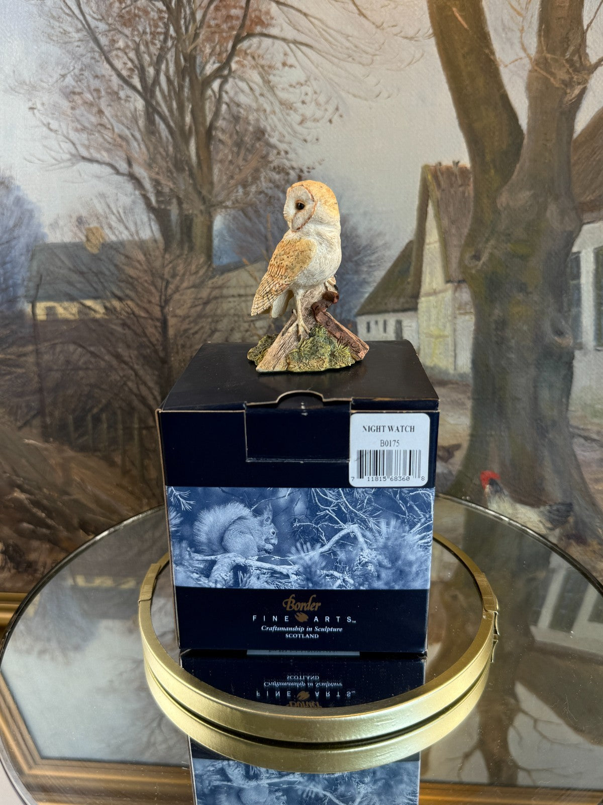1997 Fine Border Arts 'Night Watch' Barn Owl Figurine B0175 by Ray Ayres Boxed.17