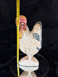Thumbnail for Hand Wooden Carved Rooster Statue – Rustic Folk Art Painted Chicken 15