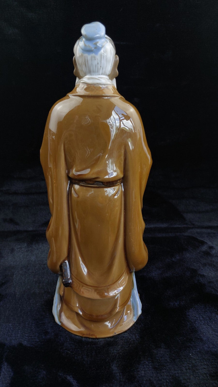 Chinese Porcelain Figure Confucius Good Glazed 1291g Statue Brown White Rob 30c4