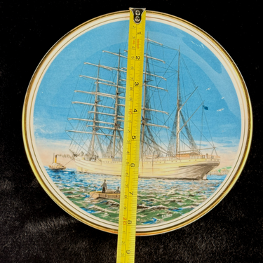 Edwardian Bone China Tall Ships Plate Set – France II & Herzogin Cecilie – P.A.1