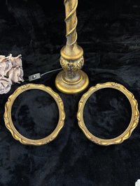 Thumbnail for Vintage VictorianStyle Carved Wood Table Lamp and Frames Set2