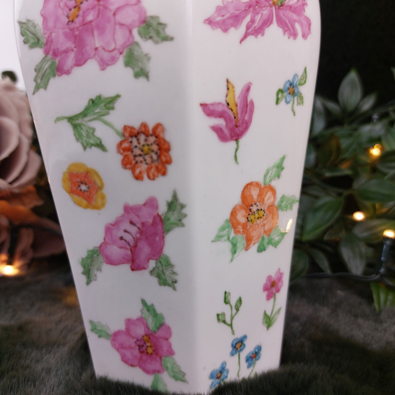 PalmerGinger Jar 1987 Ornoment Interior Deco 9.25" United Kingdom pink decor.12