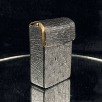 Thumbnail for Vintage Black Leather Cigarette Case Flip Top Brass Interior 1930s 40s7