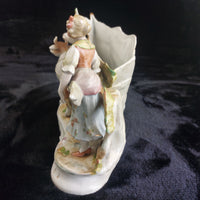 Thumbnail for German Antique Porcelain Girl Oxen Cart Planter – Hand Painted 7