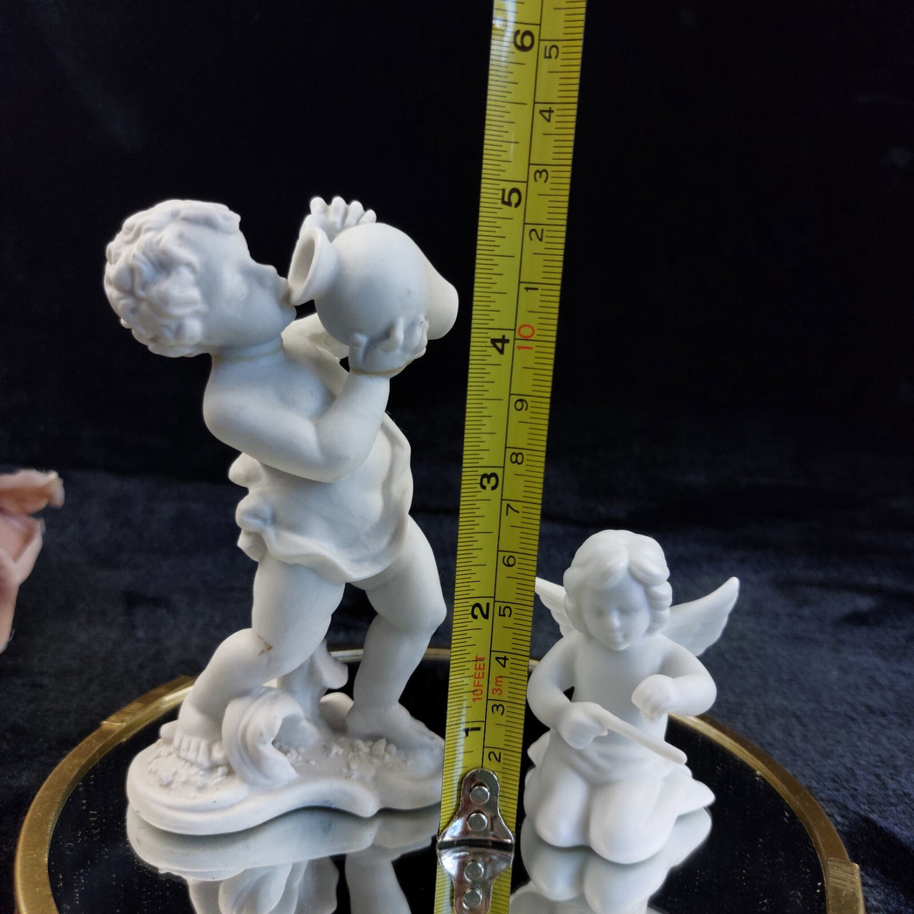 18th century Paul Pfuert Studio-Haus Cherub Pair 5in Bisque White Figurine antiq1