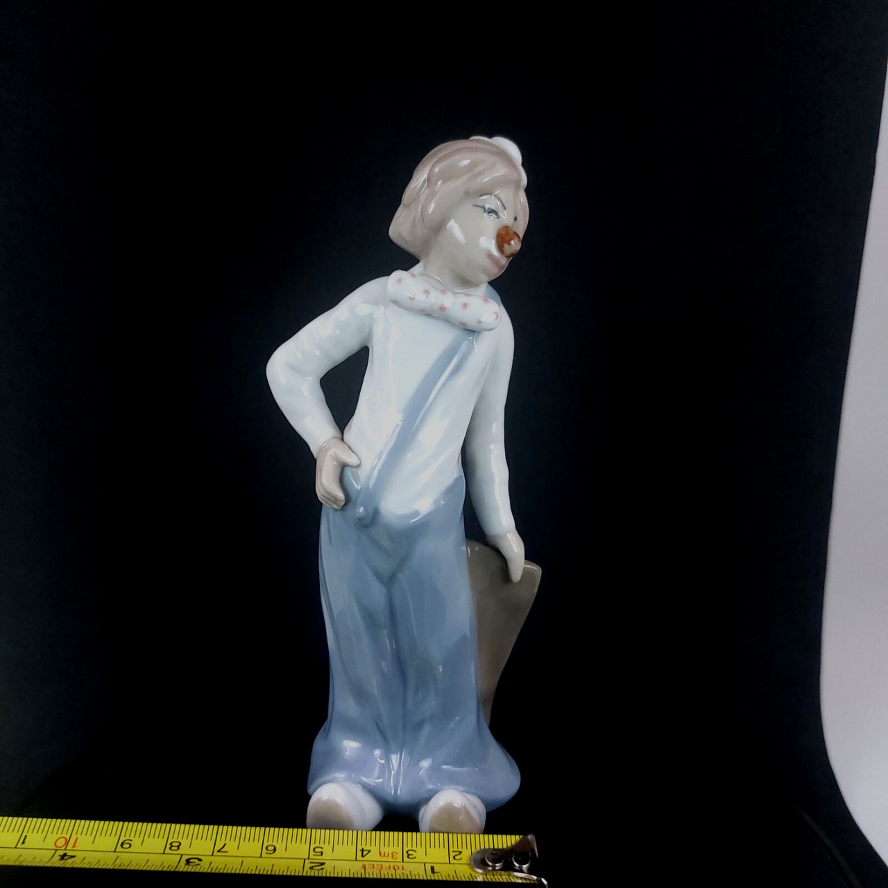 Casades Clown Bag with Porcelain Figurine Collectible from Spain, 6in blue deco7