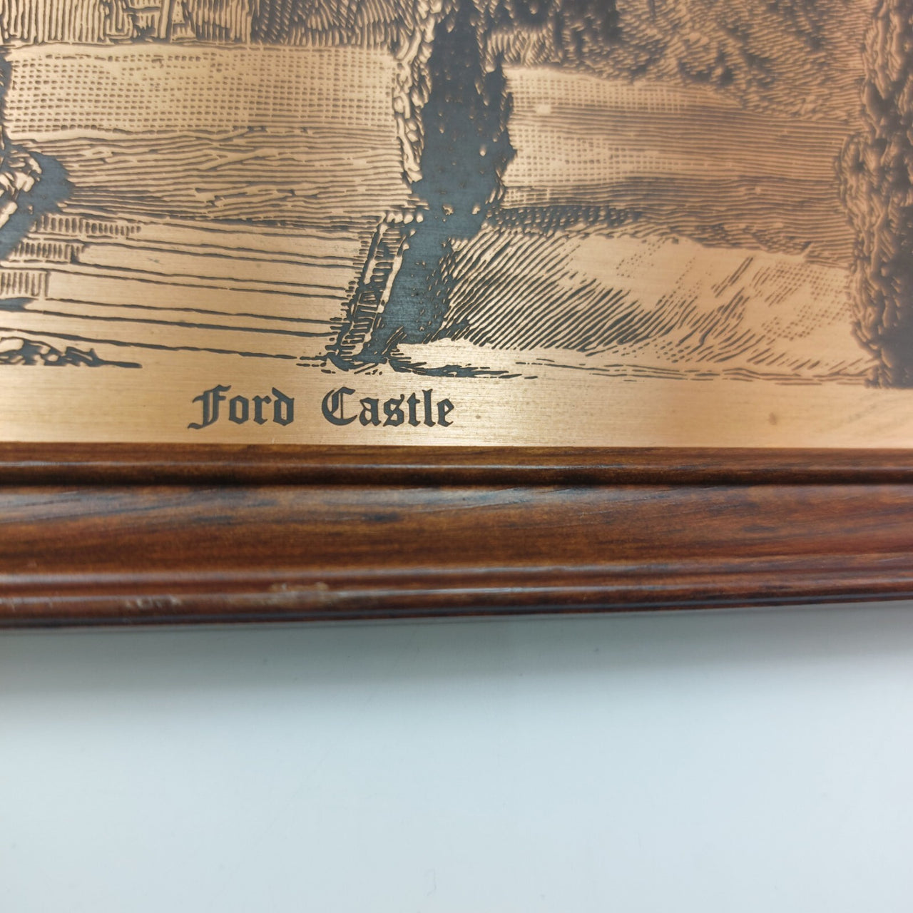 Ford Vintage Castle - Copper Etching Framed- Historical Landscape 24x17.5 cm3