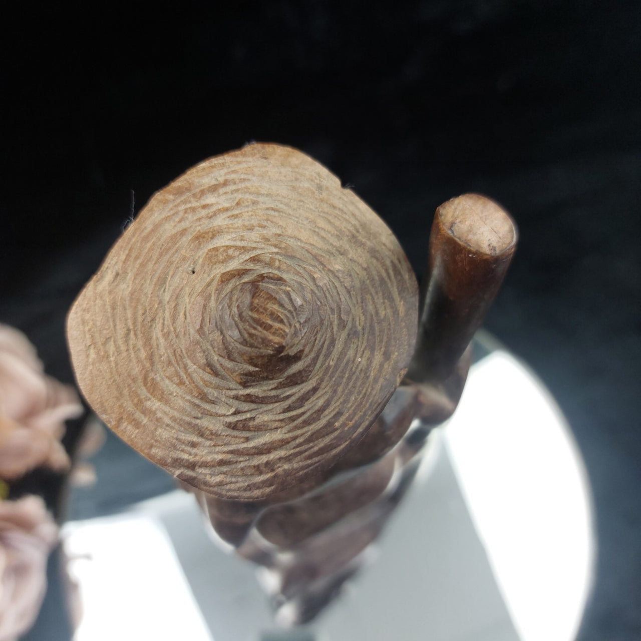 Sri Lankan Wood Statue Acceptable – Stilt Fisherman Sculpture Hat Broken Brown9