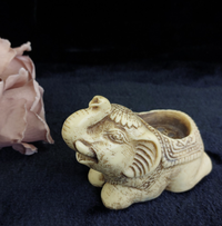 Thumbnail for Handcarved Elephant Candle Holder Ceramic/ 14cm Pottery Collectable Germany0