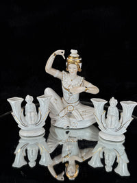 Thumbnail for Vintage Mid-Century Figurine Porcelain Set - Dancer with Two Candle Holders14