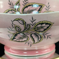 Thumbnail for Maling Coleus Pink Footed Bowl 20cm Vintage Leaf Pattern England 1950s gift3