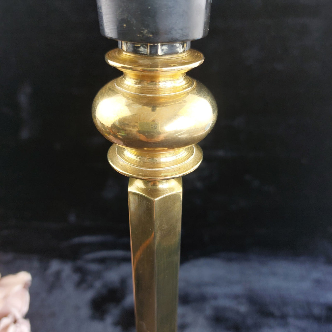 Heavy Brass Lamp Table 26" Tall Vintage European antique Style Lighting 1910 dec7