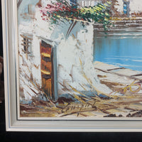 Thumbnail for Mediterranean Scene Coastal Oil Painting – Signed Framed Artwork United Kingdom5