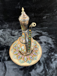 Thumbnail for One-of-a-Kind Hand-Painted Large Copper Pitcher & Tray/plate Set see the pics.21