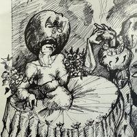 Thumbnail for Original Signed & Dated Pen & Ink Drawing Framed Lions & Goats Folk Art Picture11