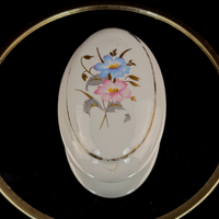 Thumbnail for Pâte MPA de Limoges France Oval Trinket Box Jewelry Casket Floral Gold Trim see2