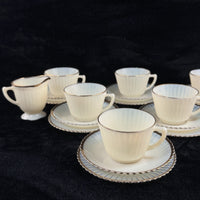 Thumbnail for Macbeth Evans American Sweetheart Monax Milk Glass Tea Set 6 Cups Saucers Creame13