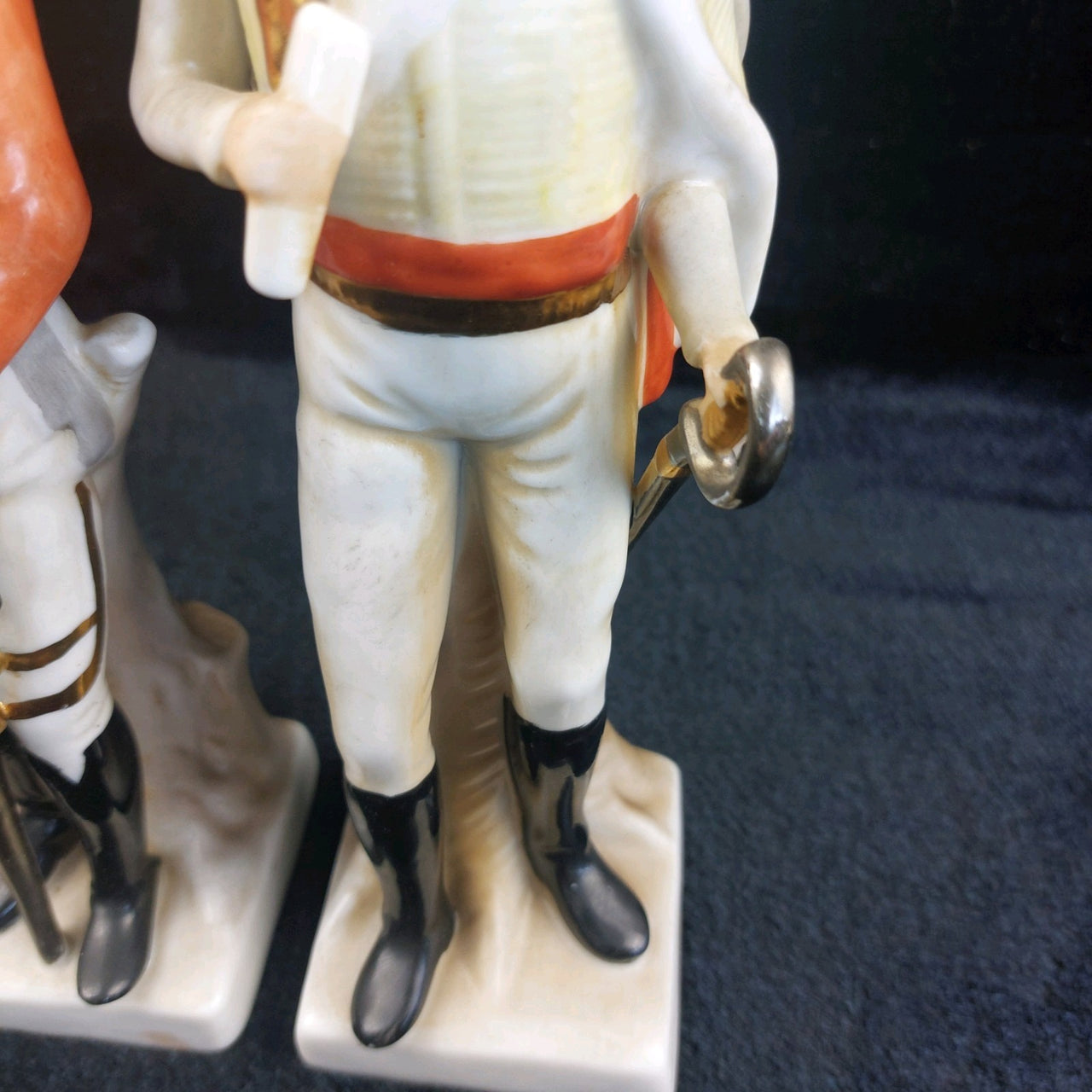 3Napco Military Porcelain Figurines Set Made in Sri Lanka Tall one hand broken10