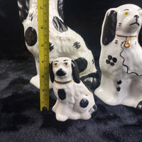 Thumbnail for Staffordshire Dog Figures Trio White Black , 7.5 in, 4.5 in Handpaint 9.5