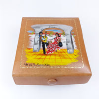 Thumbnail for Flamenco Dancers Painted Leather Jewellery Trinket Box Fabric Lined0