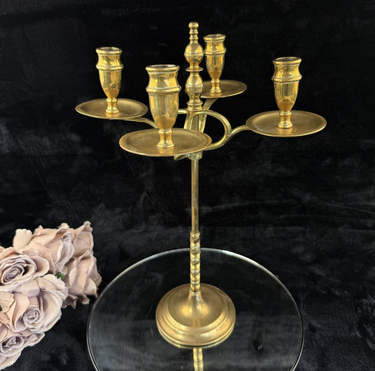 Vintage Brass Candelabra Four Arm Candlestick Holder UK Antique style Decor1