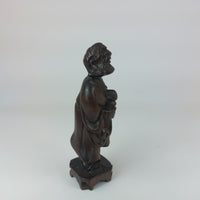 Thumbnail for Antique Style Chinese Qing Dynasty Nanmu Wood Carved Figure  Robed Staff 6