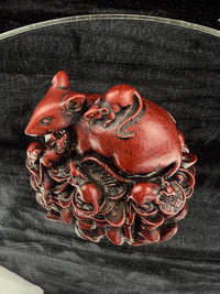 Thumbnail for Chinese Red Resin Figurine Family of Mice & Coins Symbol of Prosperity Feng Rat 8