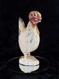 Thumbnail for Hand Wooden Carved Rooster Statue – Rustic Folk Art Painted Chicken 15