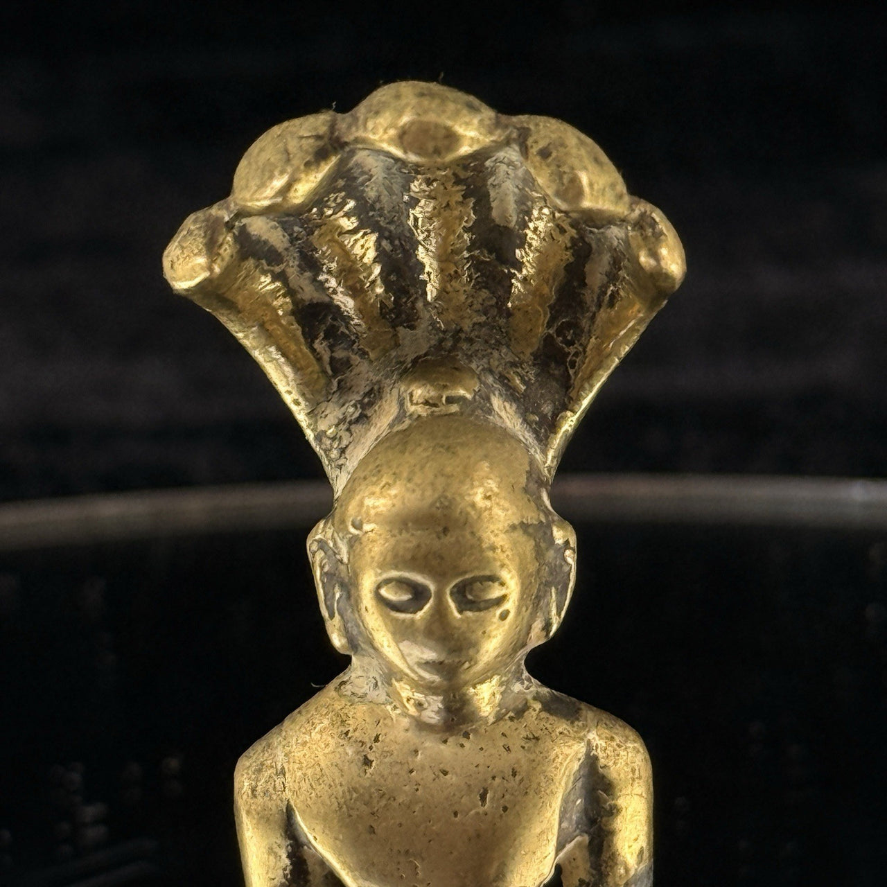 Jain Bronze Statue – Naga Parshvanatha Jain Tirthankara 3” Serpent Hood Idol2