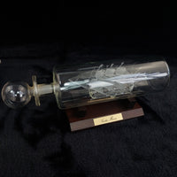 Thumbnail for Santa Glass Maria Ship In Bottle On Wooden Stand Frosted Sails Nautical Handmade9