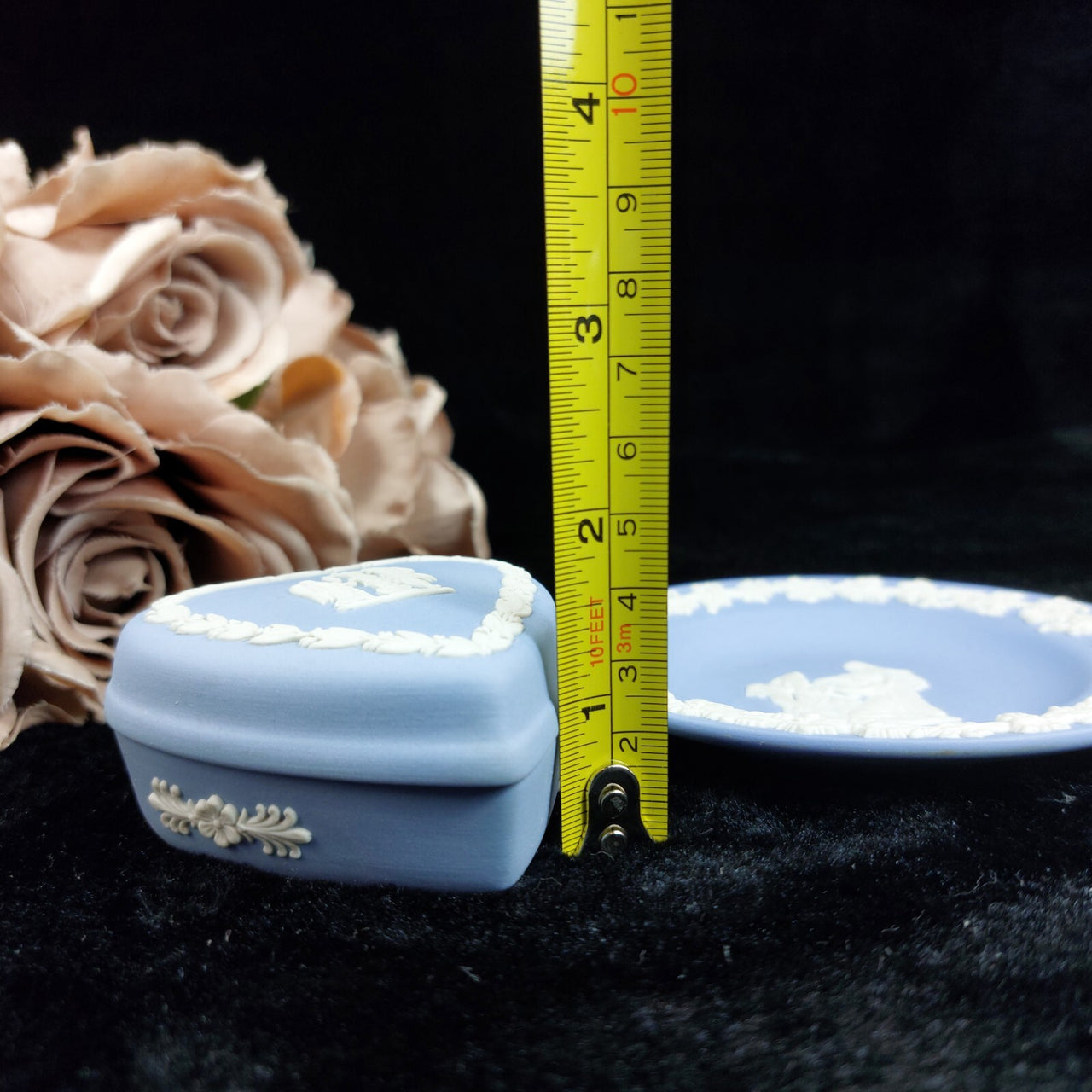 Wedgwood Heart Jasperware Blue Trinket Plate & Box Set british bedroom decor18