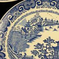 Thumbnail for Spode Mint Danbury Willow Pattern Plates x3 – Blue & White Collector antique Set2