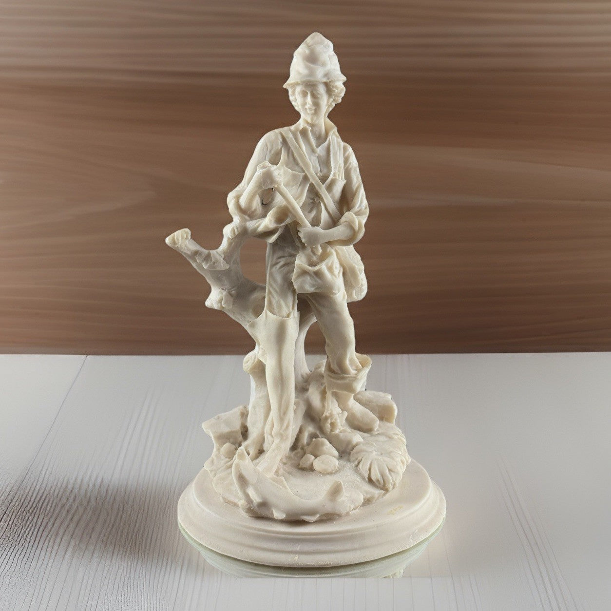 Antique , Late 19th Century Parian Ware Style Fisherman Figurine 2.13kg 12in dec0