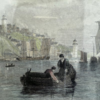 Thumbnail for Antique Hand-Colored Engraving The Tyne from South Shields Durham by T. Allom4