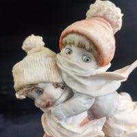 Thumbnail for Giuseppe Armani 1992 Florence Children on Sled Figurine Scene Winter Sculp 9
