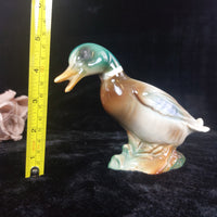 Thumbnail for Vintage Porcelain Duck Good Figurine Mallard Green Head Glazed Ceramic Tall 5