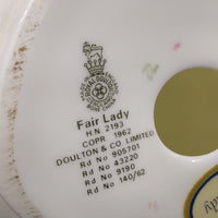 Thumbnail for Royal Doulton Fair Lady Good Porcelain 1962 Figurine- HN2193  Mint Green Dress 9