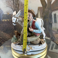 Thumbnail for Rare Vintage Capodimonte Original Figurine: Old Man with Donkey see the pics2