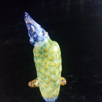 Thumbnail for Antique c1890 France Desvres Fourmaintraux Parrot Faience porcelain Cockatoo 10
