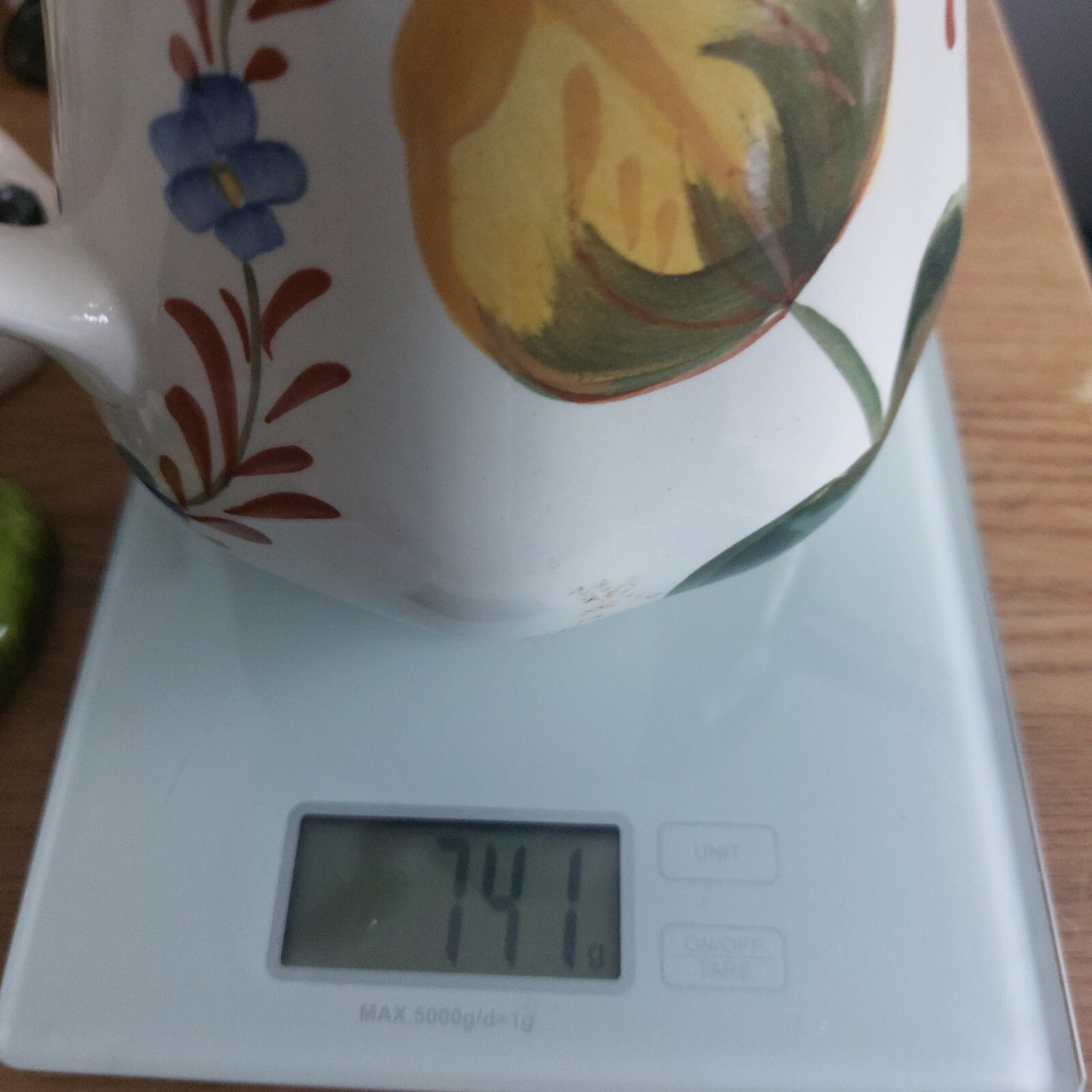 Simpsons Belle Fiore Coffee Pot 8 in Handpainted Ironstone Damage Worn Tea Pot.9