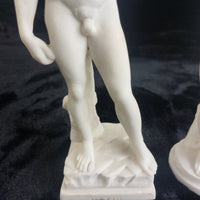 Thumbnail for Michelangelo David & Female Nude Sculpture Pair – 9.5