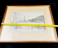 Thumbnail for 1947 Watercolour Brickworks by E. McCloud Framed Industrial Landscape Painting9