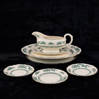 Thumbnail for Royal England Cauldon Green Dragon Serving Set x6 – Vintage Ironstone China6