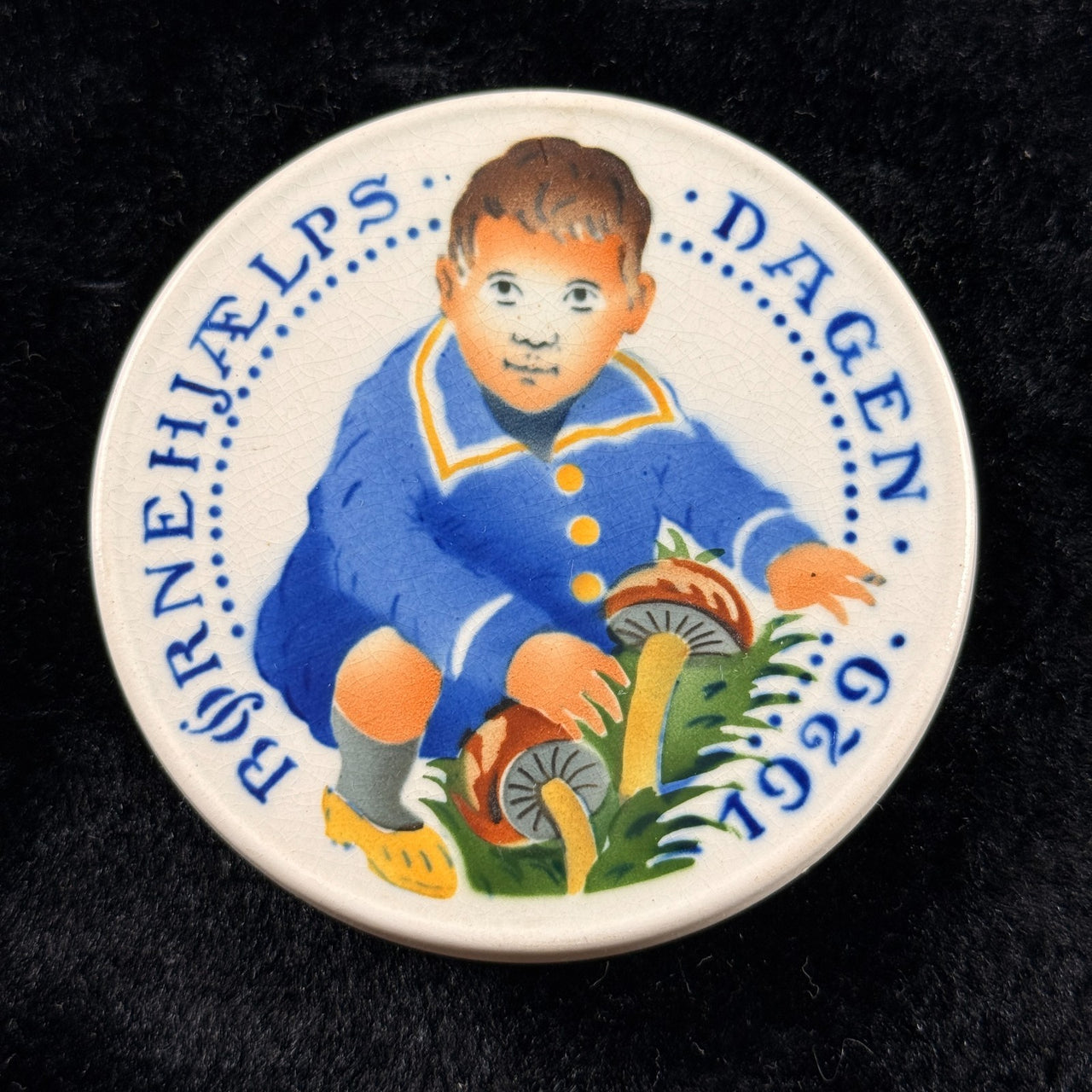Bing & Grøndahl 1929 Børnehjælpsdage Plaque Copenhagen Denmark Porcelain Art6