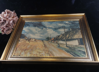 Thumbnail for Continental School Gold Framed Print on Canvas Vintage 20